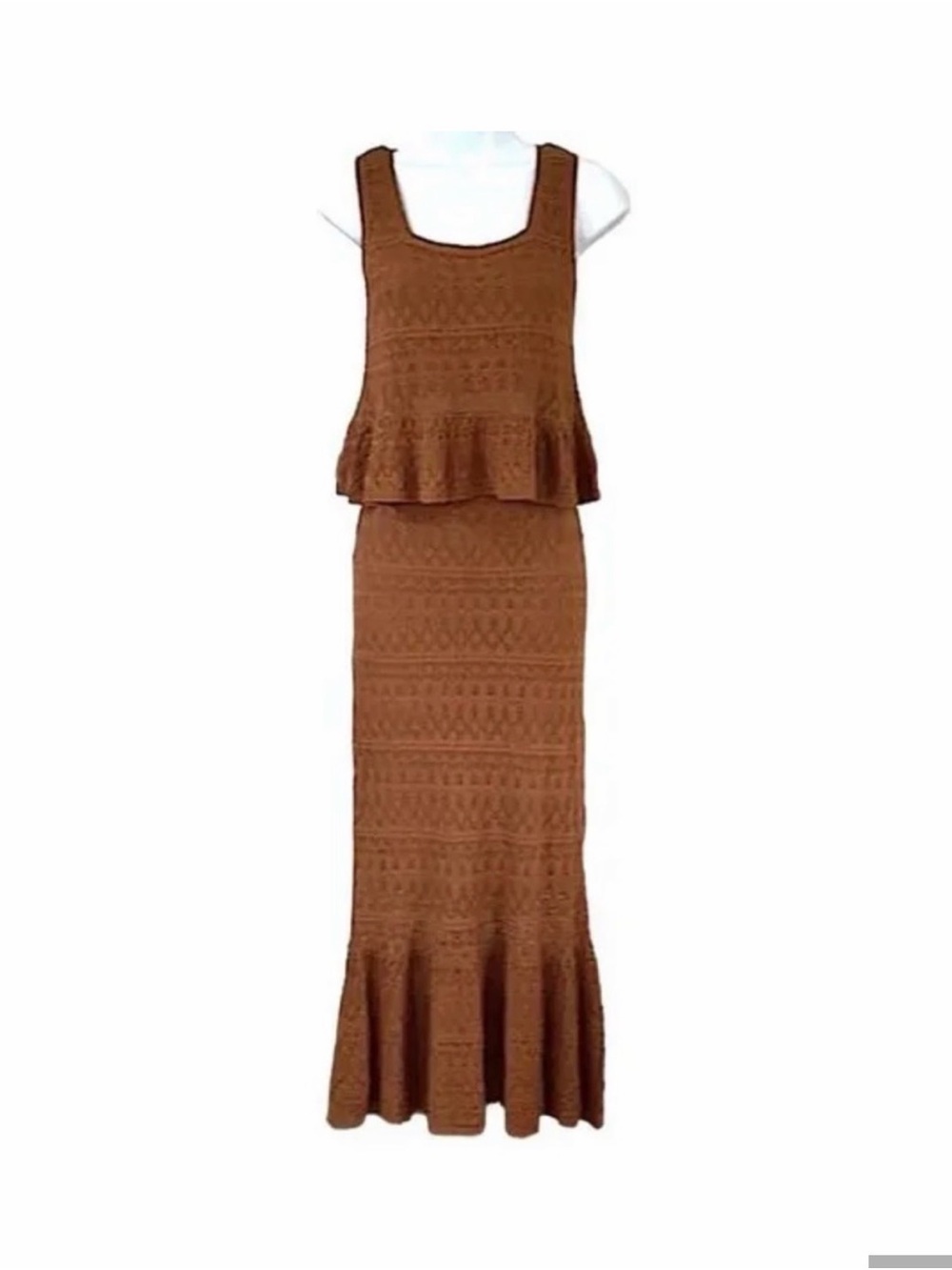 House of Harlow Brown Knit Peplum 2 piece set